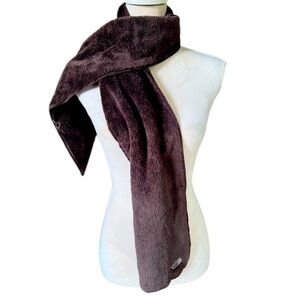 NORTH FACE ladies, brown fleece wrapped around scarf super soft, excellent cond